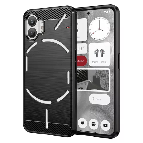 Techsuit - Carbon szilikon tok - Nothing Phone (2) - Fekete