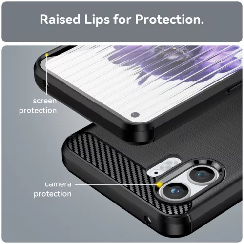 Techsuit - Carbon szilikon tok - Nothing Phone (2) - Fekete