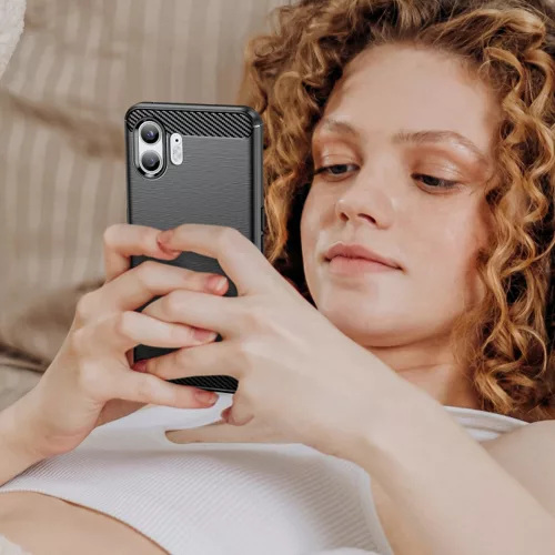 Techsuit - Carbon szilikon tok - Nothing Phone (2) - Fekete