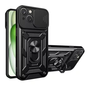   Techsuit - CamShield ütésálló tok - iPhone 15 Plus - Fekete