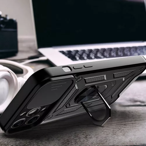 Techsuit - CamShield ütésálló tok - iPhone 15 Pro Max - Fekete