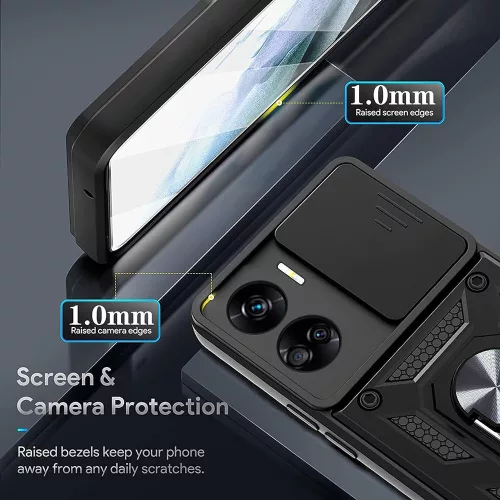Techsuit - CamShield ütésálló tok - Honor 90 Lite - Fekete