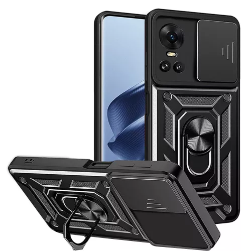 Techsuit - CamShield ütésálló tok - Oppo Reno10 / Reno10 Pro - Fekete