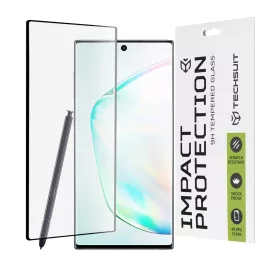   Techsuit - 111D Full Cover / Full Glue üvegfólia / 3D kerekített szélű kijelzőhöz - Samsung Galaxy Note 10 Plus 4G / Note 10 Plus 5G - Fekete széllel