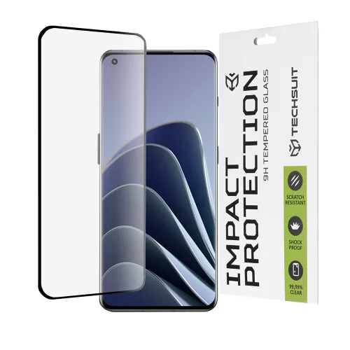 Techsuit - 111D Full Cover / Full Glue üvegfólia / 3D kerekített szélű kijelzőhöz - OnePlus 10 Pro/11/11R/Ace 2/Ace 2 Pro/Find X5 Pro - Fekete széllel