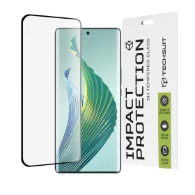   Techsuit - 111D Full Cover / Full Glue 3D hajltott kijelzőre üvegfólia - Honor Magic5 Lite - Fekete