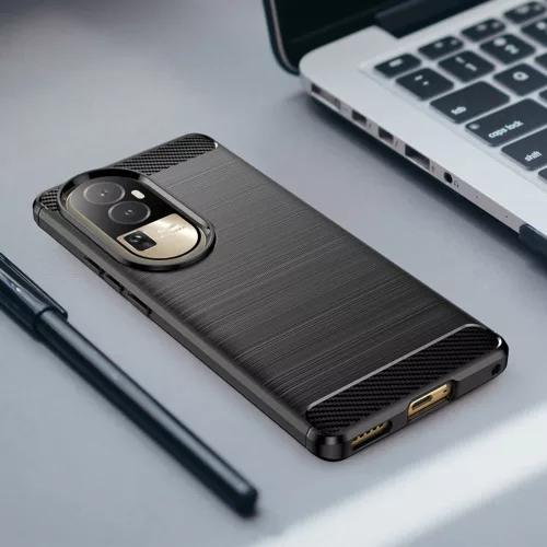 Techsuit - Carbon szilikon tok - Oppo Reno10 / Reno10 Pro - Fekete
