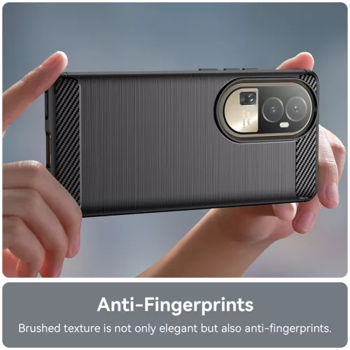 Techsuit - Carbon szilikon tok - Oppo Reno10 / Reno10 Pro - Fekete
