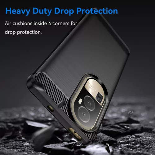 Techsuit - Carbon szilikon tok - Oppo Reno10 / Reno10 Pro - Fekete