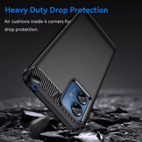 Techsuit - Carbon szilikon tok - Motorola Moto G14 - Fekete