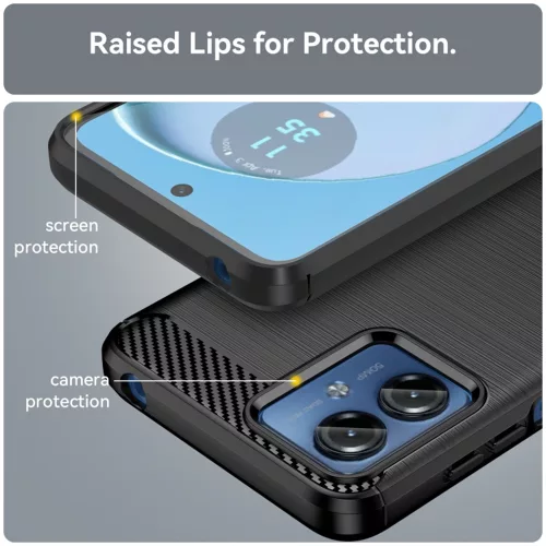 Techsuit - Carbon szilikon tok - Motorola Moto G14 - Fekete