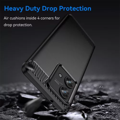 Techsuit - Carbon szilikon tok - Motorola Edge 40 Neo - Fekete