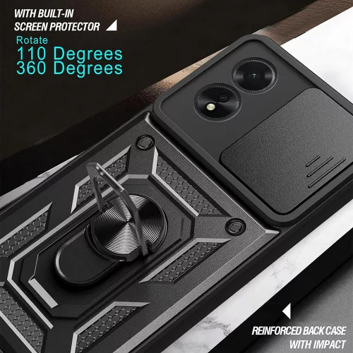 Techsuit - CamShield ütésálló tok - Oppo A38 / A18 - Fekete