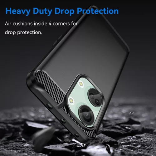 Techsuit - Carbon szilikon tok - OnePlus Nord 3 - Fekete