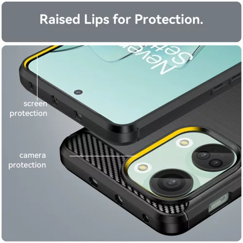 Techsuit - Carbon szilikon tok - OnePlus Nord 3 - Fekete