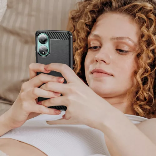 Techsuit - Carbon szilikon tok - Oppo A78 4G - Fekete