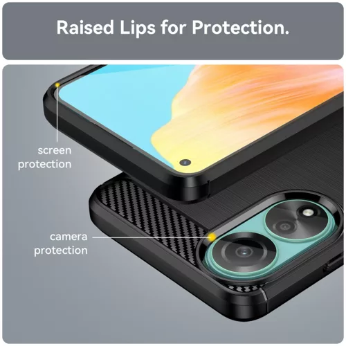 Techsuit - Carbon szilikon tok - Oppo A78 4G - Fekete