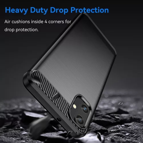 Techsuit - Carbon szilikon tok - Samsung Galaxy A05 - Fekete