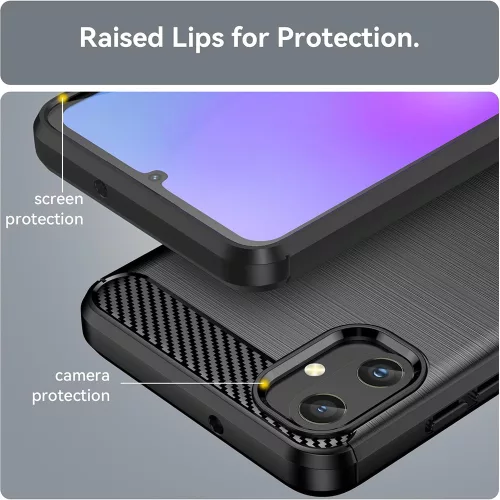 Techsuit - Carbon szilikon tok - Samsung Galaxy A05 - Fekete