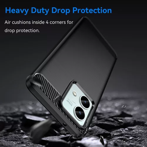 Techsuit - Carbon szilikon tok - Motorola Moto G84 - Fekete