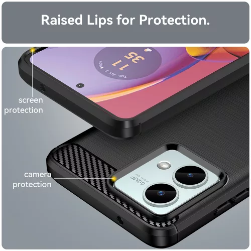 Techsuit - Carbon szilikon tok - Motorola Moto G84 - Fekete