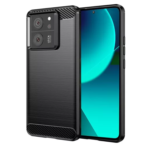 Techsuit - Carbon szilikon tok - Xiaomi 13T / 13T Pro - Fekete