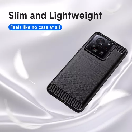 Techsuit - Carbon szilikon tok - Xiaomi 13T / 13T Pro - Fekete