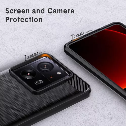 Techsuit - Carbon szilikon tok - Xiaomi 13T / 13T Pro - Fekete