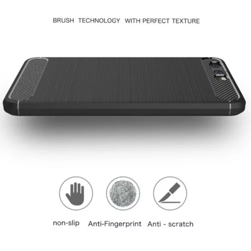 Techsuit - Carbon szilikon tok - Huawei P10 - Fekete
