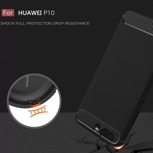 Techsuit - Carbon szilikon tok - Huawei P10 - Fekete