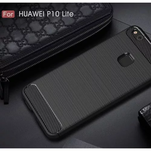Techsuit - Carbon szilikon tok - Huawei P10 Lite - Fekete