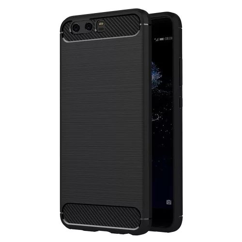 Techsuit - Carbon szilikon tok - Huawei P10 Plus - Fekete