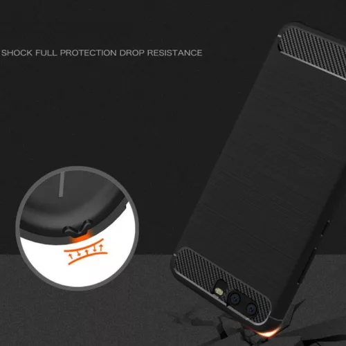 Techsuit - Carbon szilikon tok - Huawei P10 Plus - Fekete