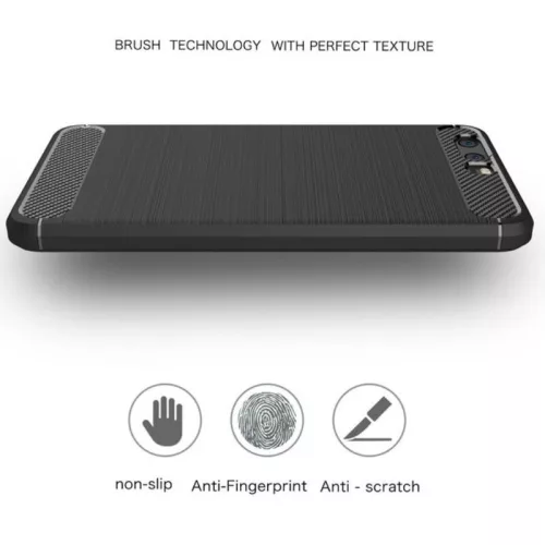 Techsuit - Carbon szilikon tok - Huawei P10 Plus - Fekete
