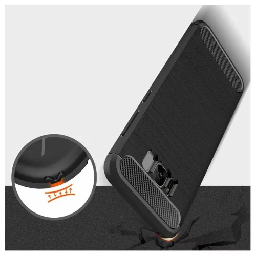 Techsuit - Carbon szilikon tok - Samsung Galaxy S8 Plus - Fekete