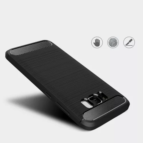 Techsuit - Carbon szilikon tok - Samsung Galaxy S8 Plus - Fekete