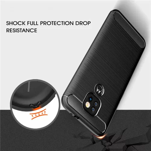 Techsuit - Carbon szilikon tok - Motorola Moto E7 Plus / Moto G9 Play - Fekete