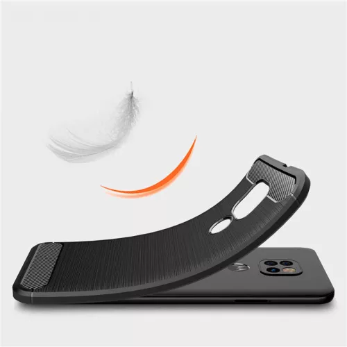 Techsuit - Carbon szilikon tok - Motorola Moto E7 Plus / Moto G9 Play - Fekete
