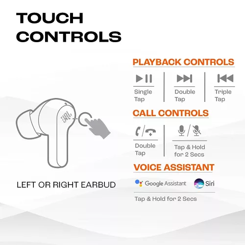 JBL - Vezeték nélküli fülhallgató (Wave 200) - Bluetooth 5.0, Valódi vezeték nélküli, Mikrofon, Hangasszisztens, Siri - Fekete