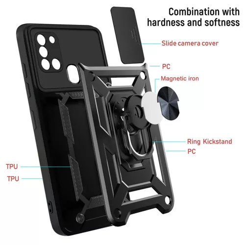Techsuit - CamShield ütésálló tok - Samsung Galaxy A21s - Fekete