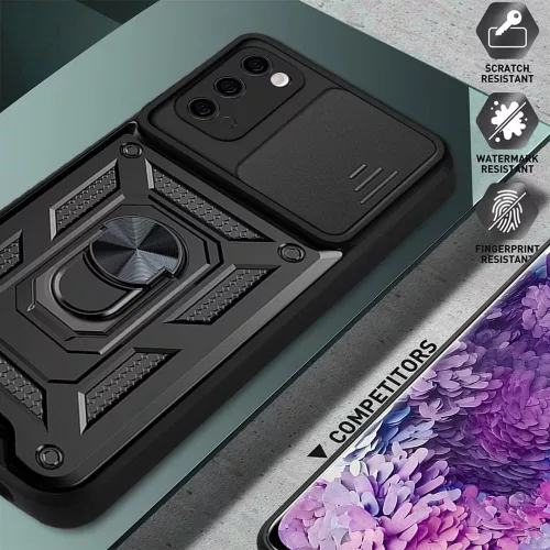 Techsuit - CamShield ütésálló tok - Samsung Galaxy S20 4G / S20 5G - Fekete