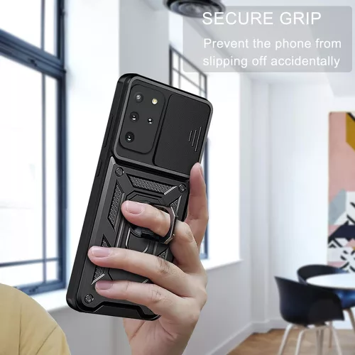 Techsuit - CamShield ütésálló tok - Samsung Galaxy S20 Plus 4G / S20 Plus 5G - Fekete