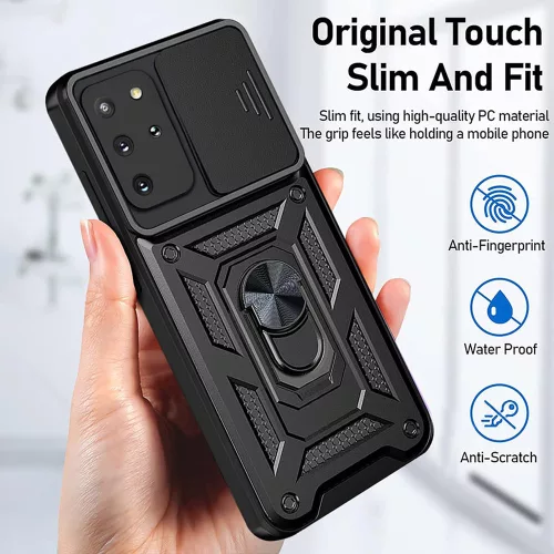Techsuit - CamShield ütésálló tok - Samsung Galaxy S20 Plus 4G / S20 Plus 5G - Fekete