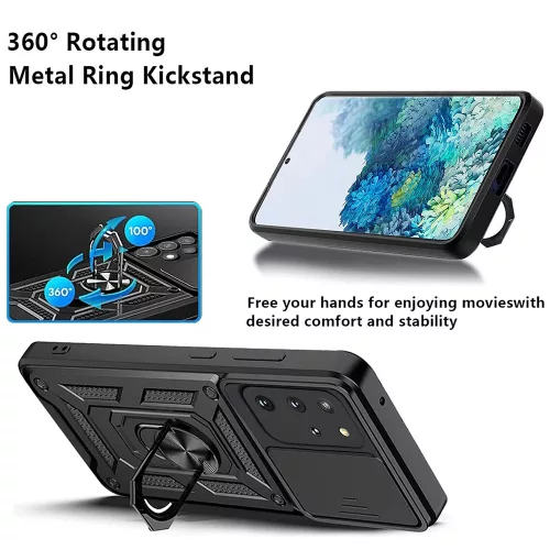 Techsuit - CamShield ütésálló tok - Samsung Galaxy S20 Plus 4G / S20 Plus 5G - Fekete