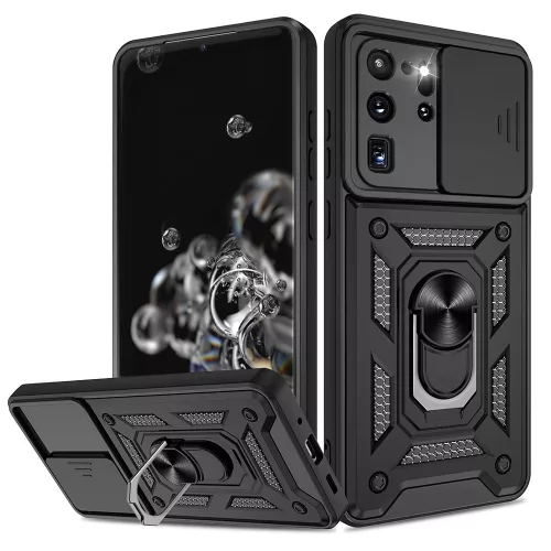Techsuit - CamShield ütésálló tok - Samsung Galaxy S20 Ultra 4G / S20 Ultra 5G - Fekete