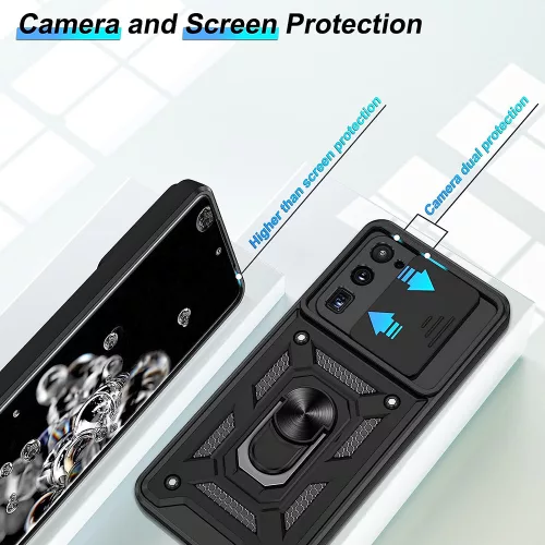 Techsuit - CamShield ütésálló tok - Samsung Galaxy S20 Ultra 4G / S20 Ultra 5G - Fekete