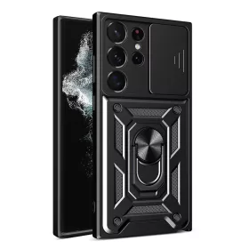   Techsuit - CamShield ütésálló tok - Samsung Galaxy S22 Ultra 5G - Fekete