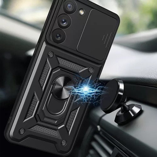 Techsuit - CamShield ütésálló tok - Samsung Galaxy S22 Ultra 5G - Fekete