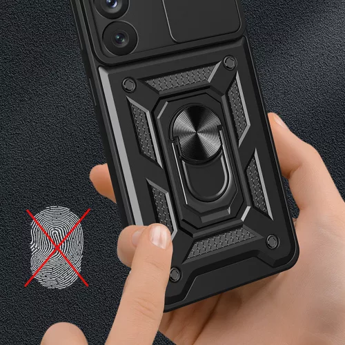 Techsuit - CamShield ütésálló tok - Samsung Galaxy S22 Ultra 5G - Fekete