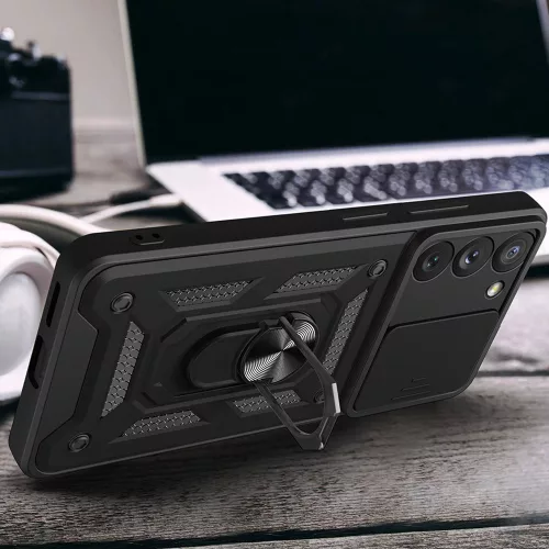 Techsuit - CamShield ütésálló tok - Samsung Galaxy S22 Ultra 5G - Fekete